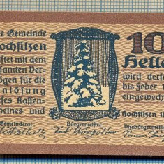 1892 BANCNOTA NOTGELD - AUSTRIA - 10 HELLER - anul 1921 -SERIA FARA -starea care se vede