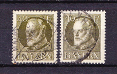 Timbre BAYERN 1914/* 100 (I) = KQNIG LUDWIG III Dant. 14X14,1/2, Wz.4, STAMPILATE foto