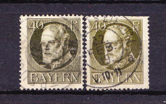 Timbre BAYERN 1914/* 100 (I) = KQNIG LUDWIG III Dant. 14X14,1/2, Wz.4, STAMPILATE foto