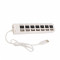 7 Port USB 2.0 High Speed Hub with Independent Switch White WW81005129