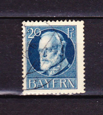 Timbre BAYERN 1914/* 97 (I)B = KQNIG LUDWIG III Dant. 14X14,1/2, Wz.4, STAMPILATE foto