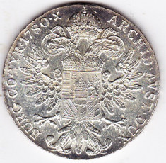 4) Austria Taler Thaler Maria Tereza Theresa S.F.=rebatere postuma dupa 1780 argint 28 grame,40 mm,a.UNC/UNC foto