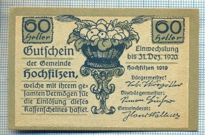 1874 BANCNOTA NOTGELD - AUSTRIA - 60 HELLER - anul 1920 -SERIA FARA -(tren,vagoane)-starea care se vede foto