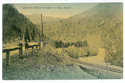 1966 - SIGHET, Maramures, railway - old postcard, CENSOR - used - 1915 foto