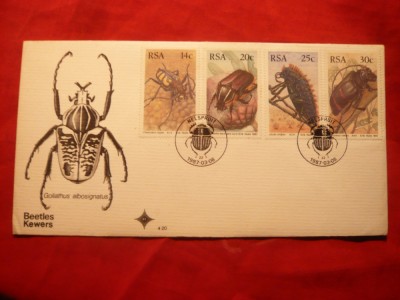 Plic FDC - Insecte 1987 , Africa de Sud , 4 val. foto