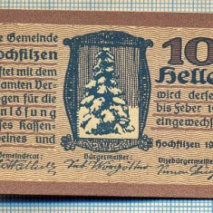 1893 BANCNOTA NOTGELD - AUSTRIA - 10 HELLER - anul 1921 -SERIA FARA -starea care se vede