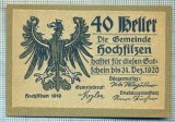 1868 BANCNOTA NOTGELD - AUSTRIA - 40 HELLER - anul 1920 -SERIA FARA -starea care se vede
