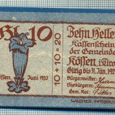 1889 BANCNOTA NOTGELD - AUSTRIA - 10 HELLER - anul 1921 -SERIA FARA -starea care se vede