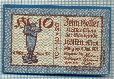 1889 BANCNOTA NOTGELD - AUSTRIA - 10 HELLER - anul 1921 -SERIA FARA -starea care se vede foto