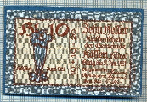 1889 BANCNOTA NOTGELD - AUSTRIA - 10 HELLER - anul 1921 -SERIA FARA -starea care se vede