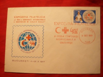 Plic Cruce Rosie - Expozitie Filatelica 1977 foto