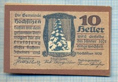 1896 BANCNOTA NOTGELD - AUSTRIA - 10 HELLER - anul 1921 -SERIA FARA -starea care se vede