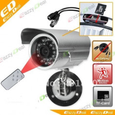 Camera DVR camera supraveghere cu inregistrare pe card Senzor miscare Rezistenta la exterior Tv OUT Telecomanda foto