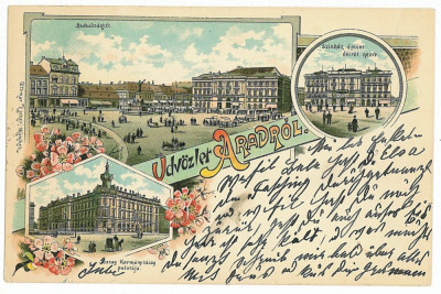 1301 - ARAD, Litho - old postcard - used - 1898 foto