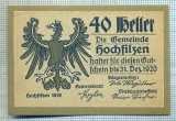 1865 BANCNOTA NOTGELD - AUSTRIA - 40 HELLER - anul 1920 -SERIA FARA -starea care se vede