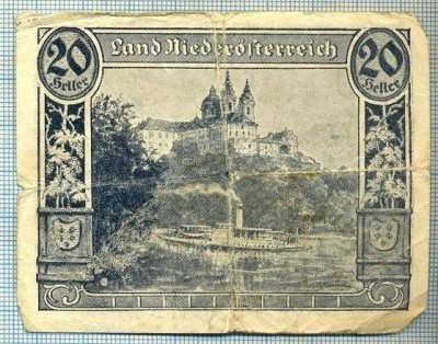 1906 BANCNOTA NOTGELD - AUSTRIA - 20 HELLER - anul 1920 -SERIA FARA -starea care se vede foto