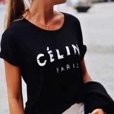 ====== Tricouri dama cambrate CELINE Paris - Marimi S si M,navy - Livrare in toate localitatile din tara ===== foto