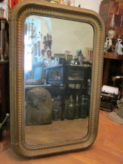 Oglinda veche , secolul XIX , colturi rotunjite , antica foto
