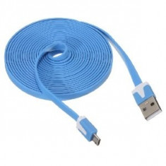 Cablu 3 metri micro USB pentru telefoane cu Micro Port USB (Albastru) foto