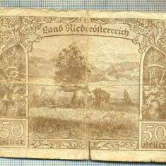 1905 BANCNOTA NOTGELD - AUSTRIA - 50 HELLER - anul 1920 -SERIA FARA -starea care se vede