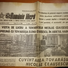 ziarul romania libera 27 mai 1988 ( vizita lui ceausescu in jud. harghita )