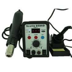 STATIE DE LIPIT AER CALD PROFESIONALA TERMOCOMPENSATA SCOTLE 8586D 2 in 1 | SUFLANTA AER CALD | LETCON | AFISAJ DIGITAL | BGA REPARATII LAPTOP PC foto