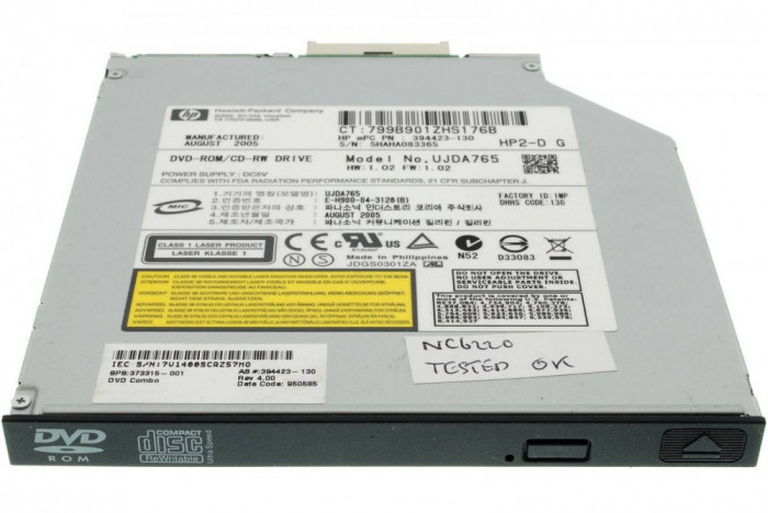 Unitate optica CD-RW DVD IDE PATA laptop HP Compaq nc6230, UJDA775, 394423-131