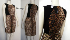 George UK. Rochie casual eleganta, animal print, subtiaza talia. SUPERBA. Marime UK 12(M/L). OUTLET ARAD. Produse NOI ORIGINAE. REDUSE! foto