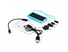 Incarcator 1000mAh Solar Power Bank (albastru) foto