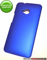 HUSA HTC ONE M7 PLASTIC PELICULA SILICONATA HARD CASE SLIM ALBASTRA ELECTRIC - TRANSPORT GRATUIT POSTA RO! foto