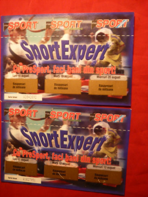 2 Bilete Sport Expert ( Loterie) nefolosite 2002 foto