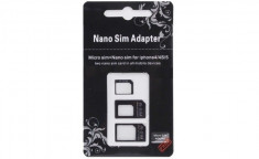 Adaptor card SIM 3 in 1 pentru iPhone (Negru) foto