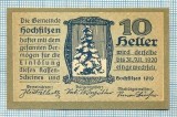 1950 BANCNOTA NOTGELD - AUSTRIA - 10 HELLER - anul 1920 -SERIA FARA -EROARE DE TIPAR-starea care se vede