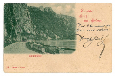 1177 - ORSOVA, Danube Kazan, Litho, Romania - old postcard - used - 1902 foto
