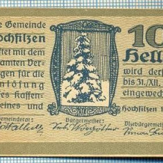 1935 BANCNOTA NOTGELD - AUSTRIA - 10 HELLER - anul 1920 -SERIA FARA -starea care se vede