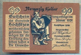 1929 BANCNOTA NOTGELD - AUSTRIA - 90 HELLER - anul 1921 -SERIA FARA -starea care se vede