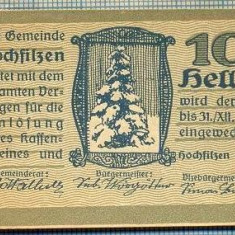 1933 BANCNOTA NOTGELD - AUSTRIA - 10 HELLER - anul 1920 -SERIA FARA -starea care se vede