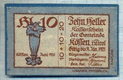 1940 BANCNOTA NOTGELD - AUSTRIA - 10 HELLER - anul 1921 -SERIA FARA -starea care se vede foto
