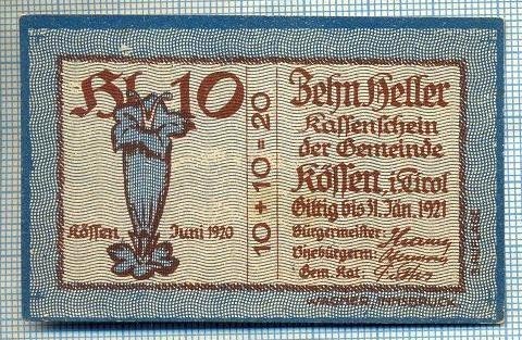 1940 BANCNOTA NOTGELD - AUSTRIA - 10 HELLER - anul 1921 -SERIA FARA -starea care se vede