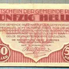 1914 BANCNOTA NOTGELD - AUSTRIA - 50 HELLER - anul 1920 -SERIA FARA -starea care se vede