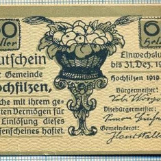 1924 BANCNOTA NOTGELD - AUSTRIA - 60 HELLER - anul 1920 -SERIA FARA -(tren,vagoane)-starea care se vede