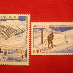 Serie -Sporturi de Iarna 1966 Andorra Franceza , 2 val.