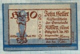 1948 BANCNOTA NOTGELD - AUSTRIA - 10 HELLER - anul 1921 -SERIA FARA -EROARE DE TIPAR-starea care se vede