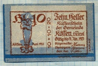 1948 BANCNOTA NOTGELD - AUSTRIA - 10 HELLER - anul 1921 -SERIA FARA -EROARE DE TIPAR-starea care se vede foto