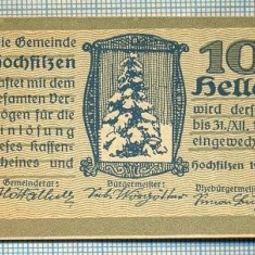 1934 BANCNOTA NOTGELD - AUSTRIA - 10 HELLER - anul 1920 -SERIA FARA -starea care se vede