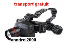 Lanterna cap cu led CREE ZOOM si LUPA TRANSPORT GRATUIT foto