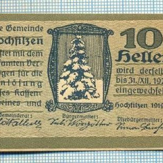 1931 BANCNOTA NOTGELD - AUSTRIA - 10 HELLER - anul 1920 -SERIA FARA -starea care se vede