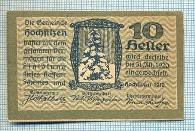 1931 BANCNOTA NOTGELD - AUSTRIA - 10 HELLER - anul 1920 -SERIA FARA -starea care se vede foto