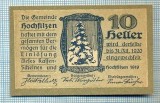 1926 BANCNOTA NOTGELD - AUSTRIA - 10 HELLER - anul 1920 -SERIA FARA -starea care se vede