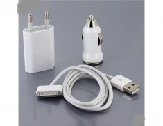 Incarcator 3 in 1 Perete Auto si USB pentru iPhone 3G 3GS 4 4S iPod foto